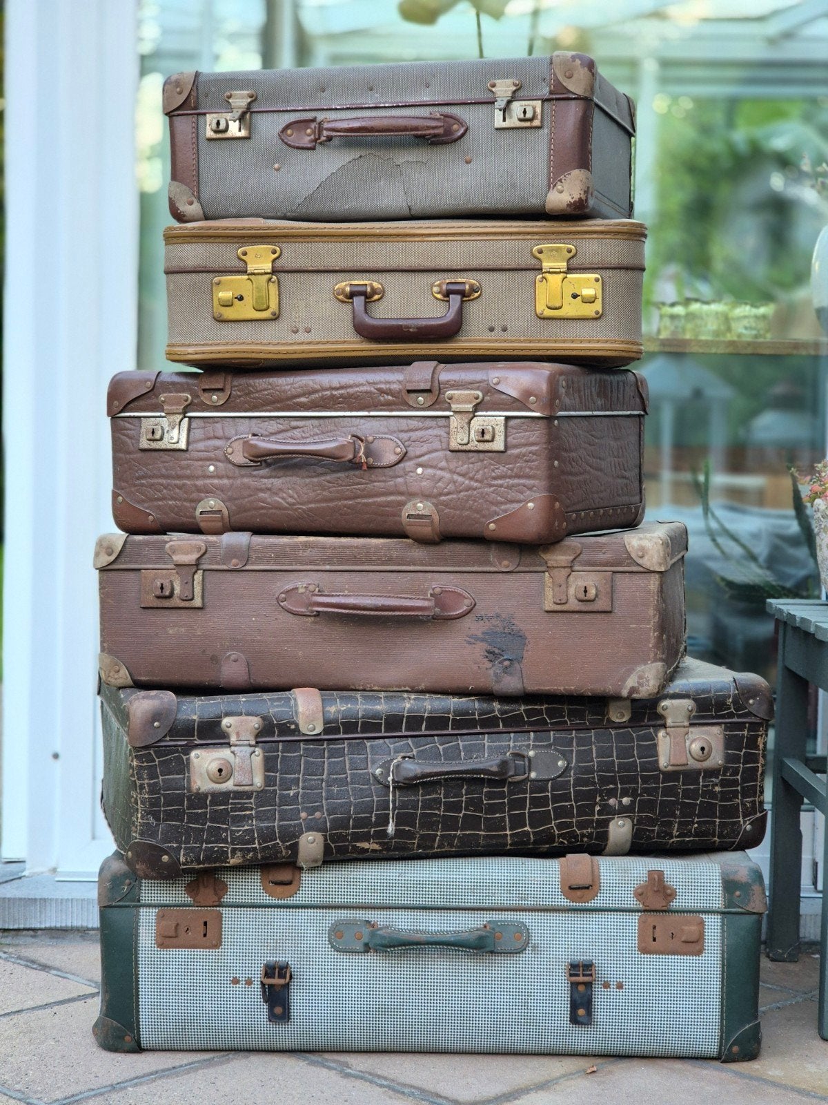 ​Mooie set van 6 vintage / antieke koffers – decoratie, Ophalen, Vintage
