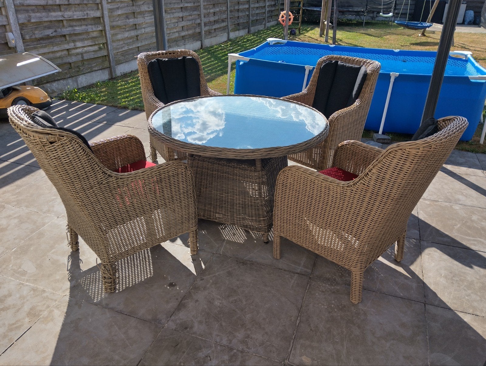 rotan loungeset, tuinmeubel. 200€ !!!of goed bod!!!, Rotin, Table à dinner, Utilisé, Sets de jardin