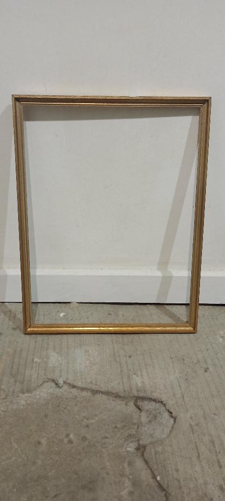 Cadre vide ancien doré vintage 29x38 moulure élégante, c80, Maison & Meubles, Enlèvement, Doré