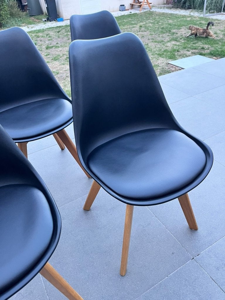 Zwarte kuipstoelen, Huis en Inrichting, Ophalen, Gebruikt, Zwart, Vijf, Zes of meer stoelen