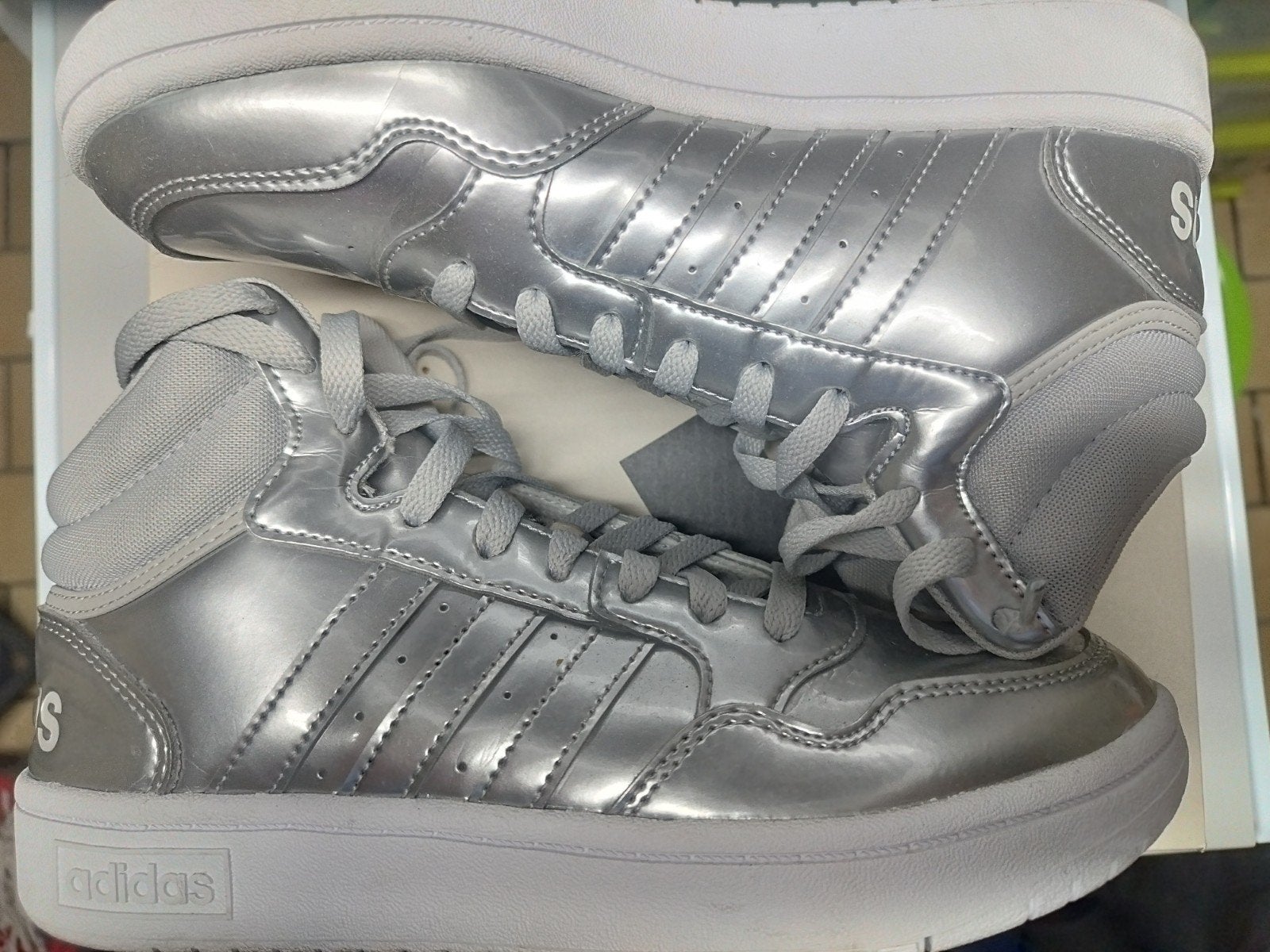 ADIDAS HOOPS 3.0 SILVER (Maat 38) - SNEAKERS - SNEAKERS, Ophalen of Verzenden, Zo goed als nieuw, Schoenen