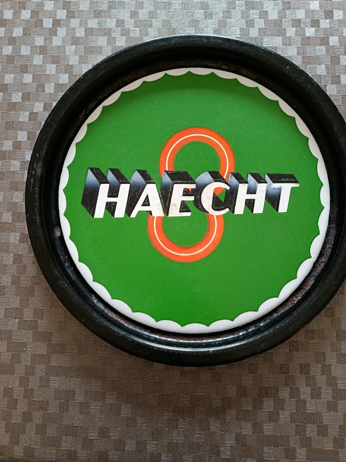 Assiette en émail Haecht, Enlèvement ou Envoi, Utilisé