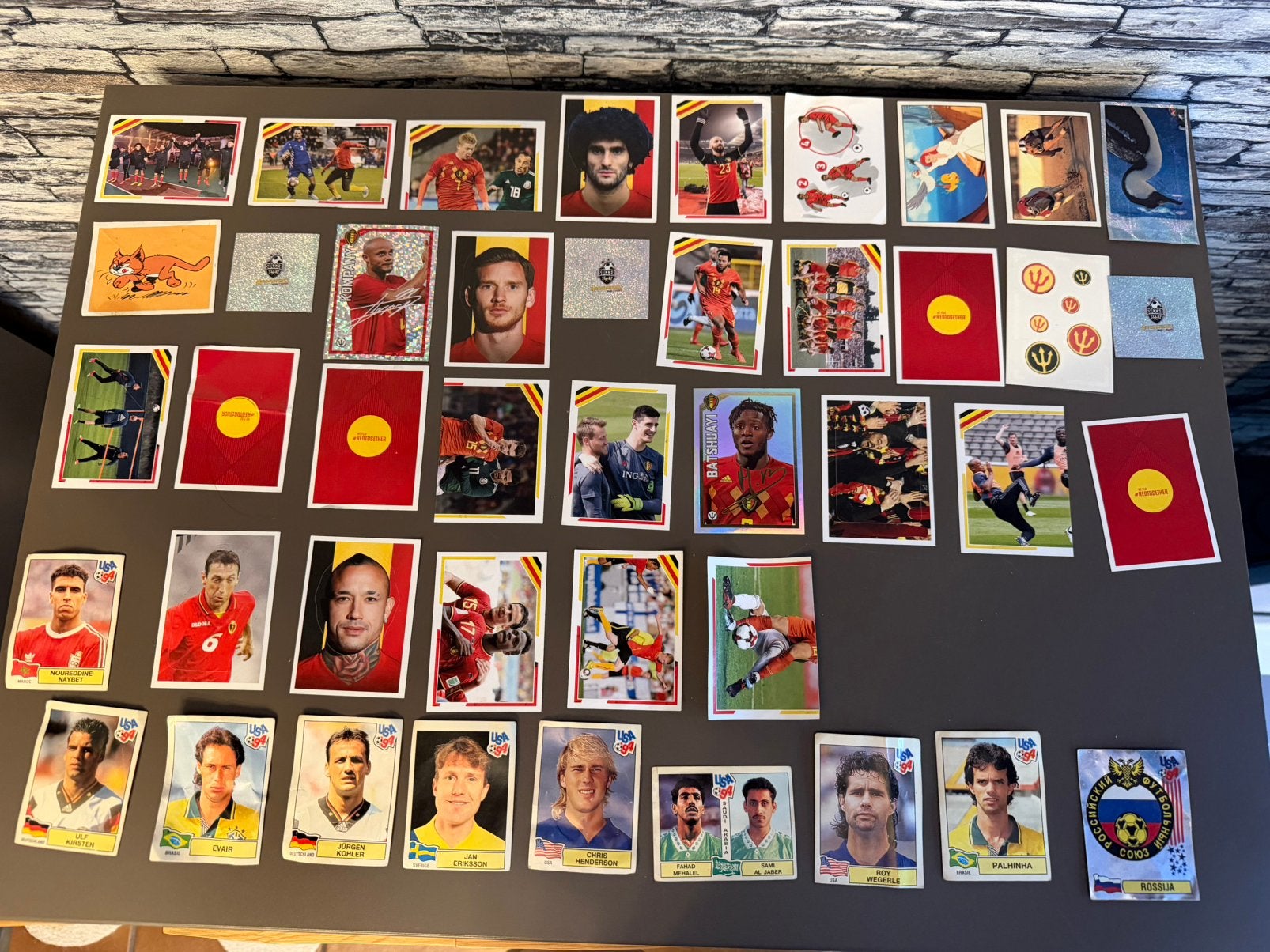 Lors divers stickers foot dont panini 1994, Enlèvement ou Envoi, Utilisé, Plusieurs autocollants