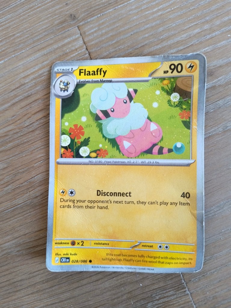 Pokemon kaart Flaaffy, Ophalen, Gebruikt, Losse kaart