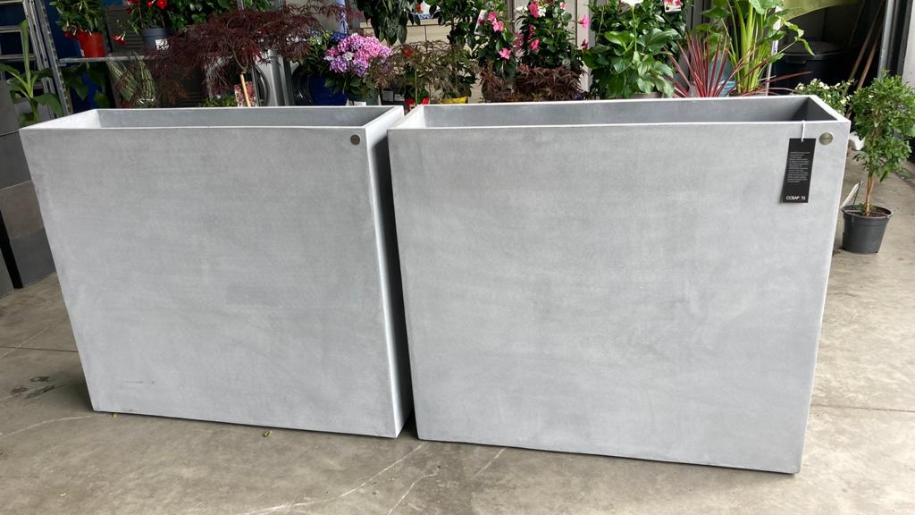 Lot van 5 nieuwe plantenbakken grijs aan halve prijs, Neuf, Balcon, Enlèvement, 100 cm ou plus