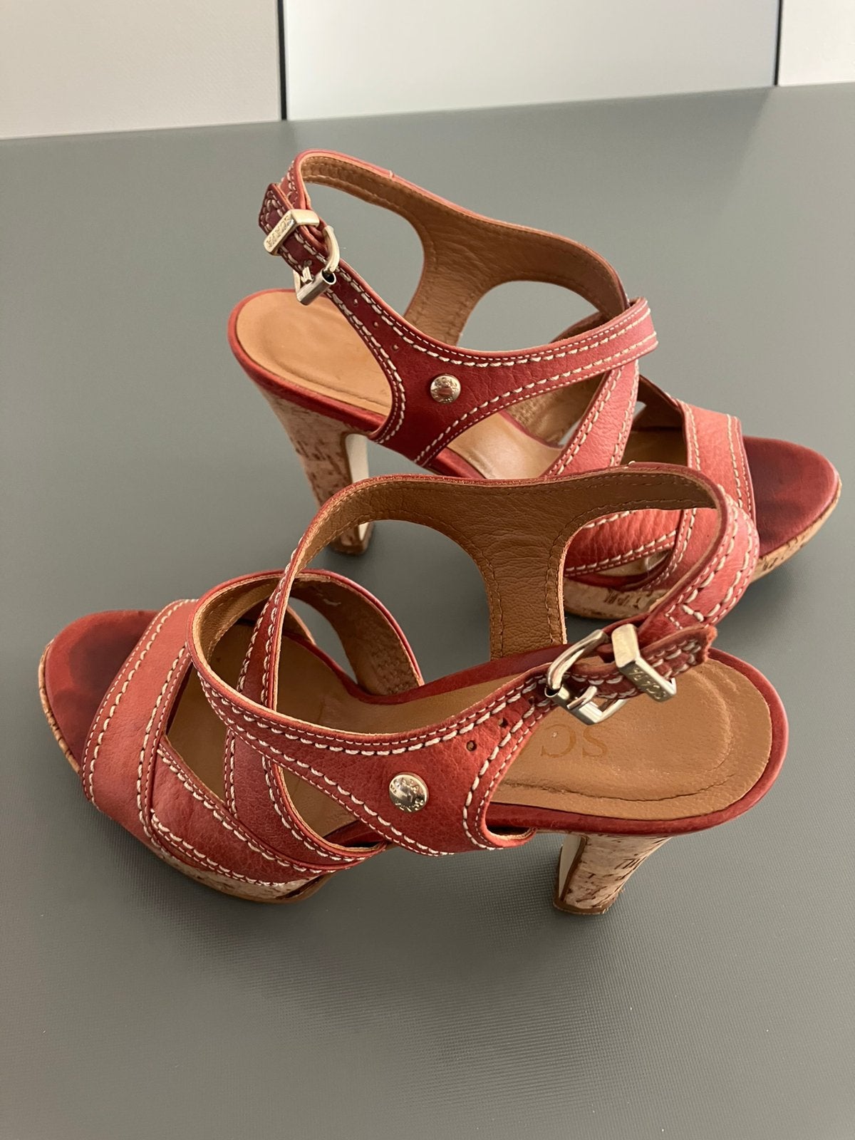 Schoen SCAPA, rood leder, maat 37., Enlèvement ou Envoi, Comme neuf, Rouge