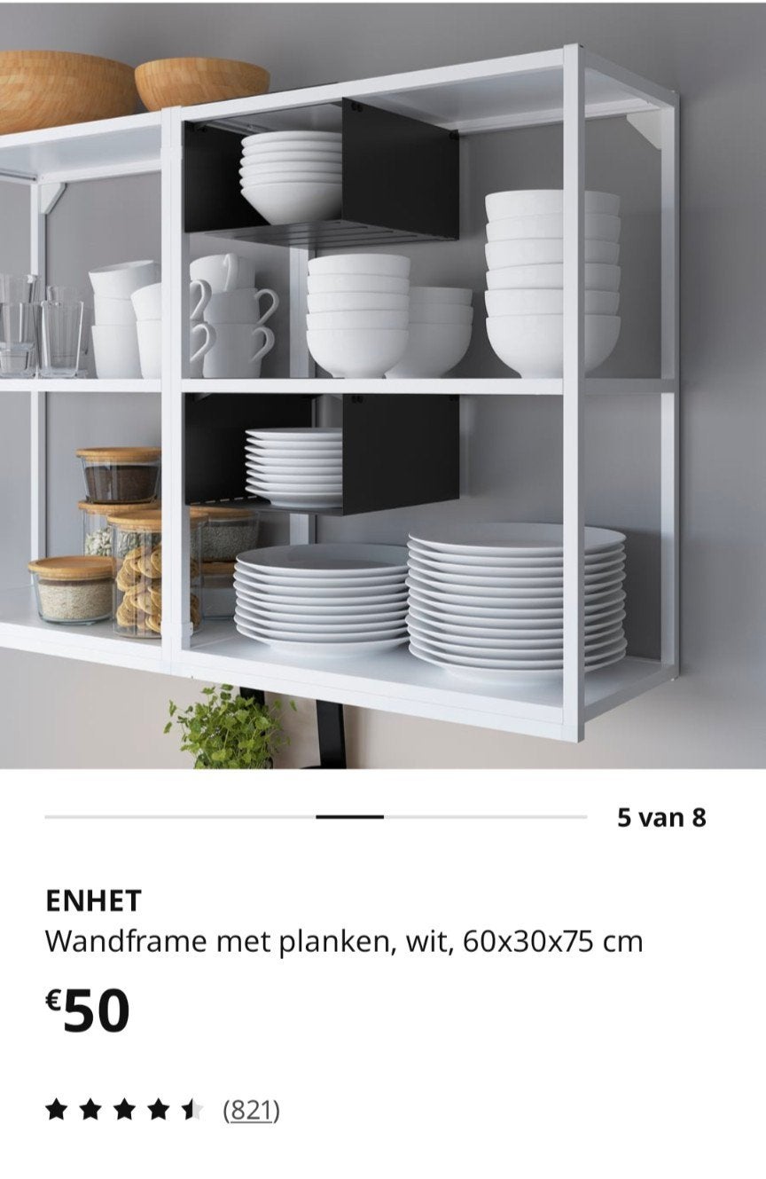 Enhet Ikea openkast met planken wit, Enlèvement, Avec tablette(s)