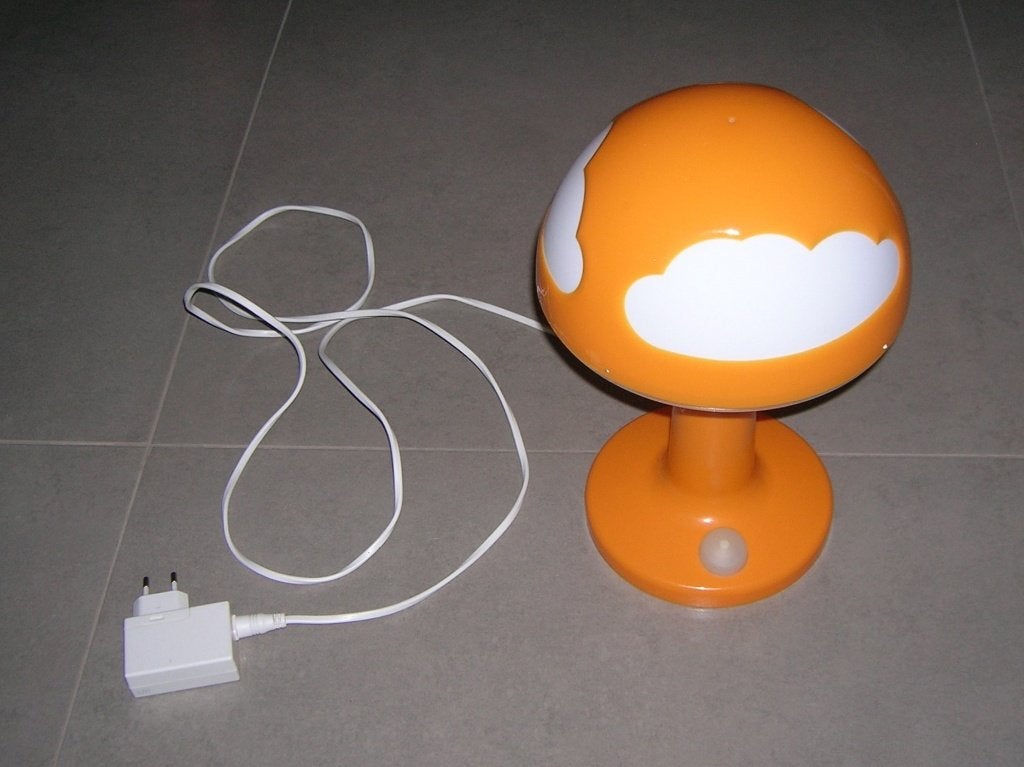 Vintage Ikea Skojig Orange/Wit Mushroom cloud lamp, Kinderen en Baby's, Ophalen, Lamp