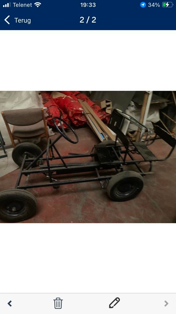 2 pers go-cart, Fietsen en Brommers, Scooters | Aprilia, Ophalen, Gebruikt