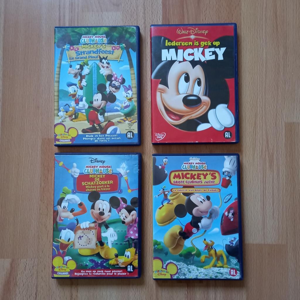 Mickey Mouse  4 dvd's samen voor 5€, Alle leeftijden, Ophalen of Verzenden, Gebruikt, Tekenfilm