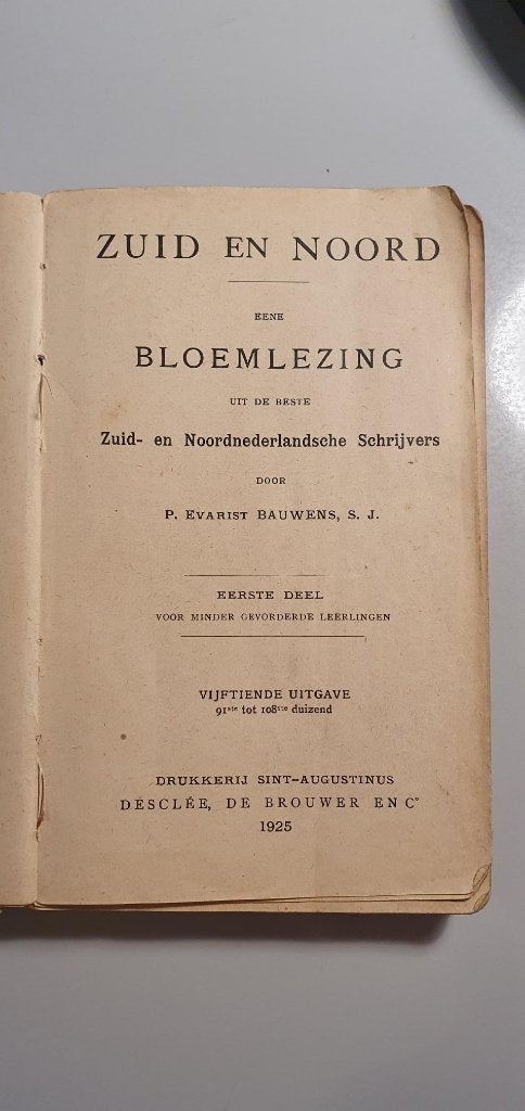 Boek P Evarist Bauwens bloemlezing 1925 deel 1, P Evarist Bauwens, Ophalen, Meerdere auteurs, Gelezen