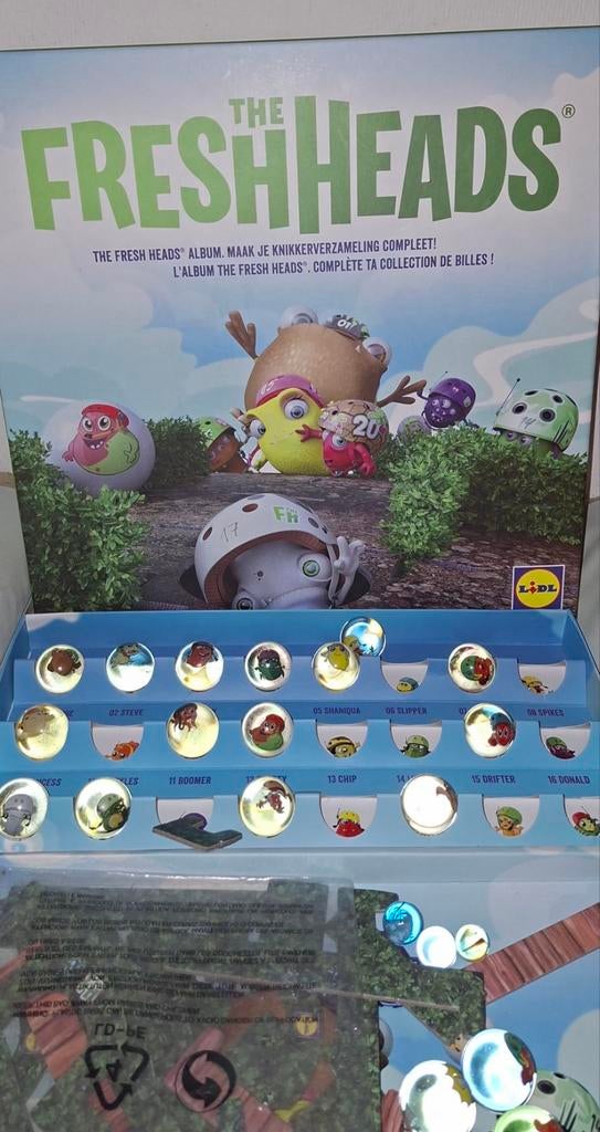 Grand pack Lidl Freshheads : album + sac de rangement + acce, Collections, Actions de supermarché, Lidl, Enlèvement ou Envoi