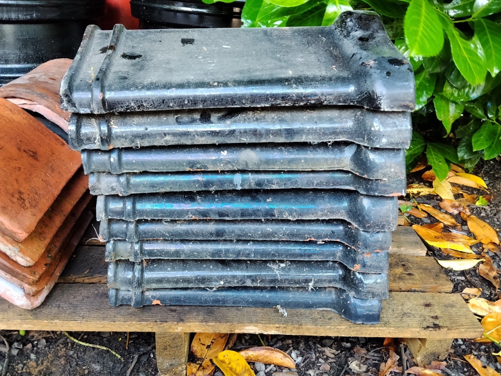 9 TTR muurdekstenen, Doe-het-zelf en Bouw, Dakpannen en Dakbedekking, Ophalen, Gebruikt, Dakpannen, Overige kleuren