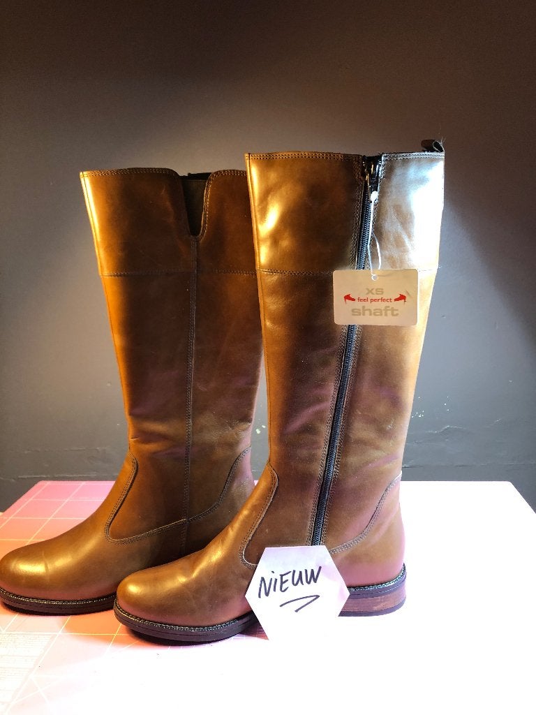 bottes cuir brun, Brun, Enlèvement, Bottes hautes, Neuf