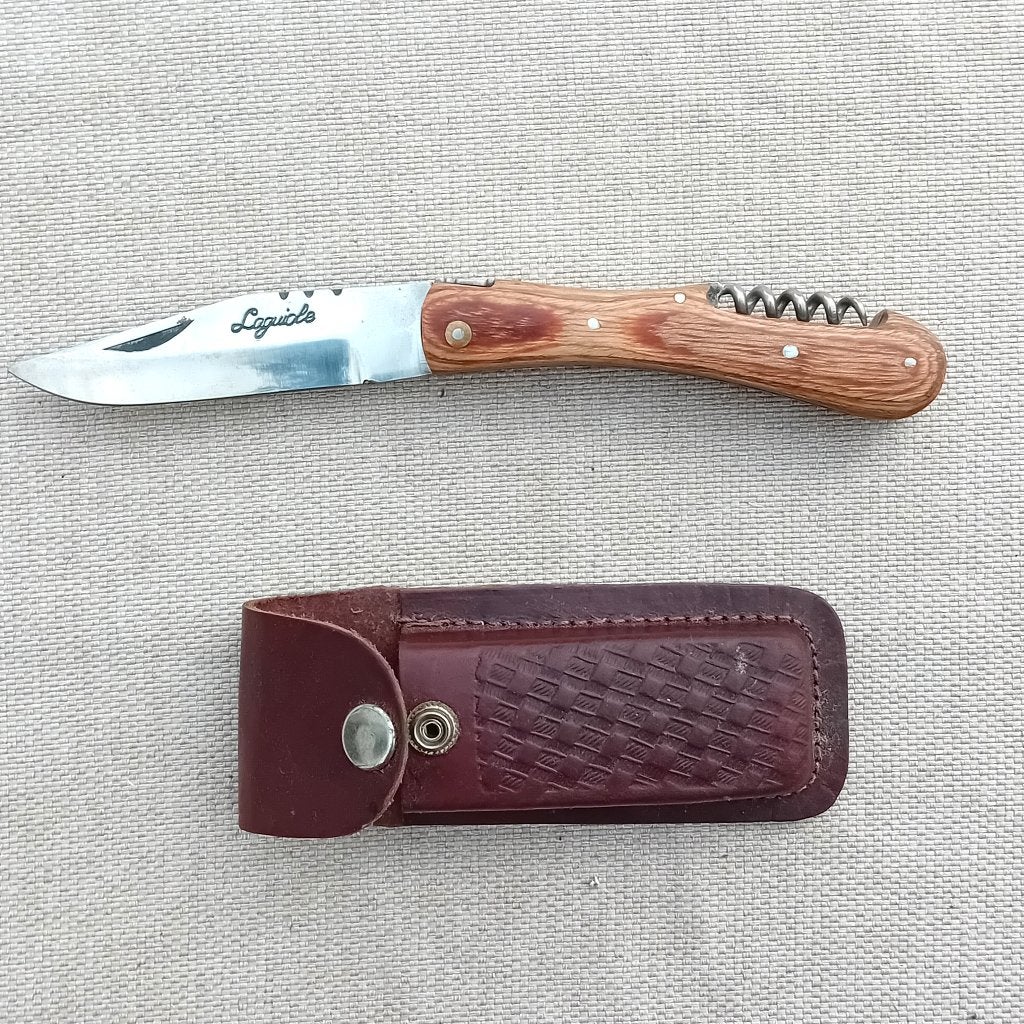 Couteau Laguiole vintage en parfait état avec étui, Caravanes & Camping, Outils de camping, Enlèvement ou Envoi, Comme neuf