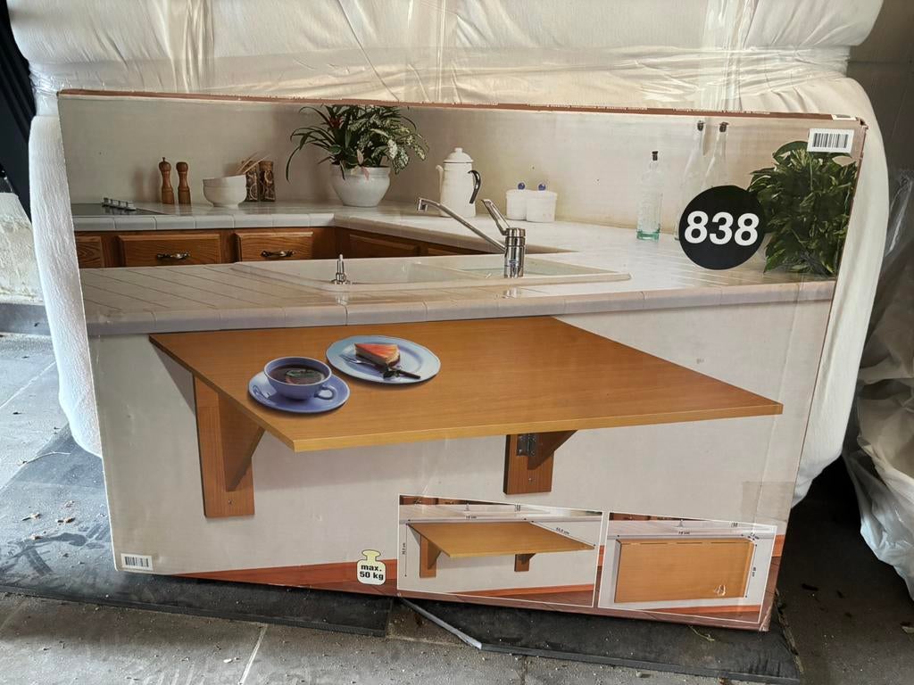 Uitklapbaar tafeltje, Ophalen, 50 tot 100 cm, Nieuw, Rechthoekig