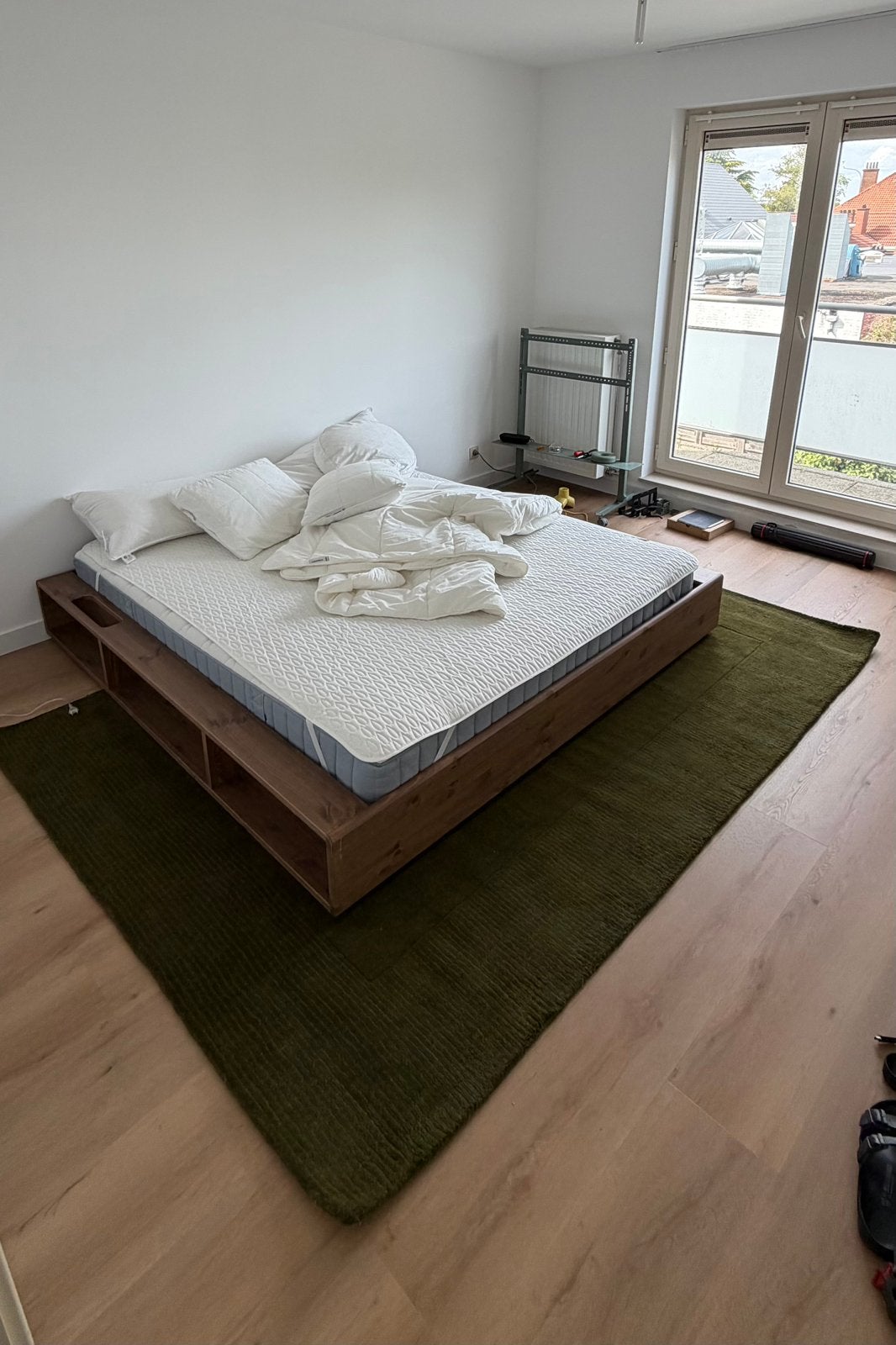 Wollen tapijt 200x290cm, Ophalen, Zo goed als nieuw, Groen, Rechthoekig