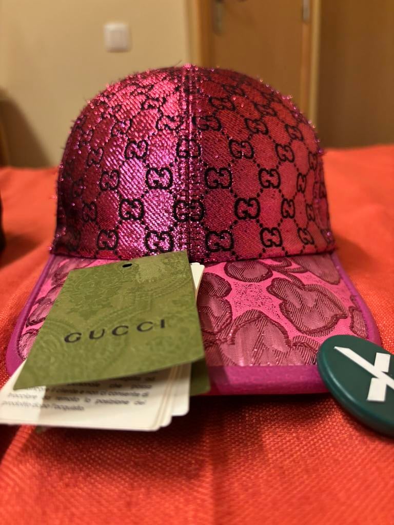 4 casquette gucci lire description échange, Enlèvement, Porté, 58 ou 59 cm (L, 7¼ ou ⅜ pouces), Casquette