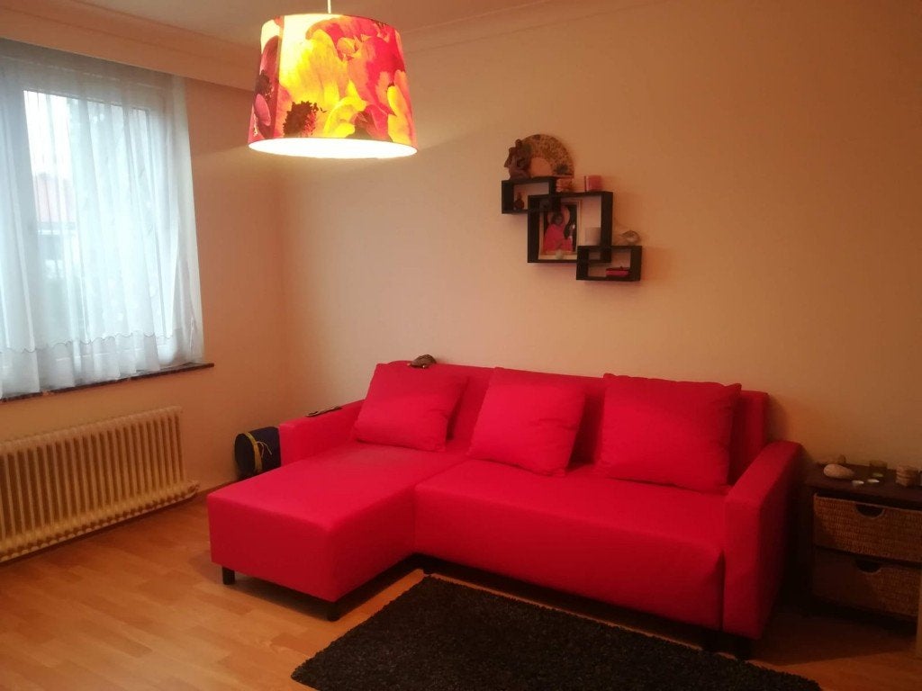 Slaapbank met opbergruimte, Huis en Inrichting, Ophalen, Zo goed als nieuw, Tweepersoons, Rood