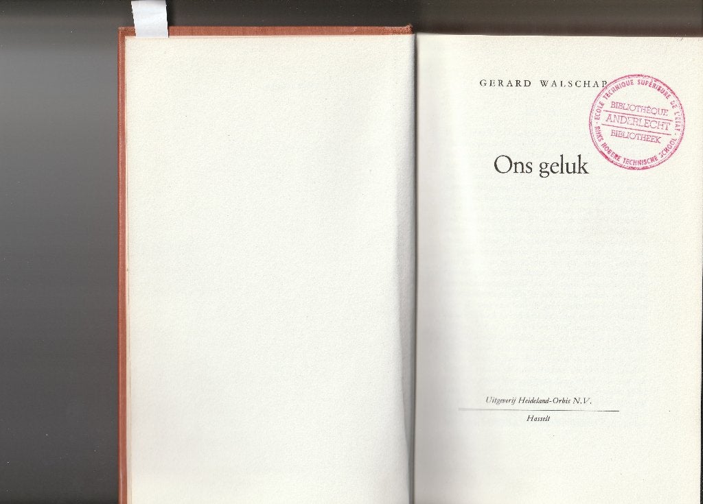 Gerard Walschap “Ons geluk”, Ophalen of Verzenden, Zo goed als nieuw, België