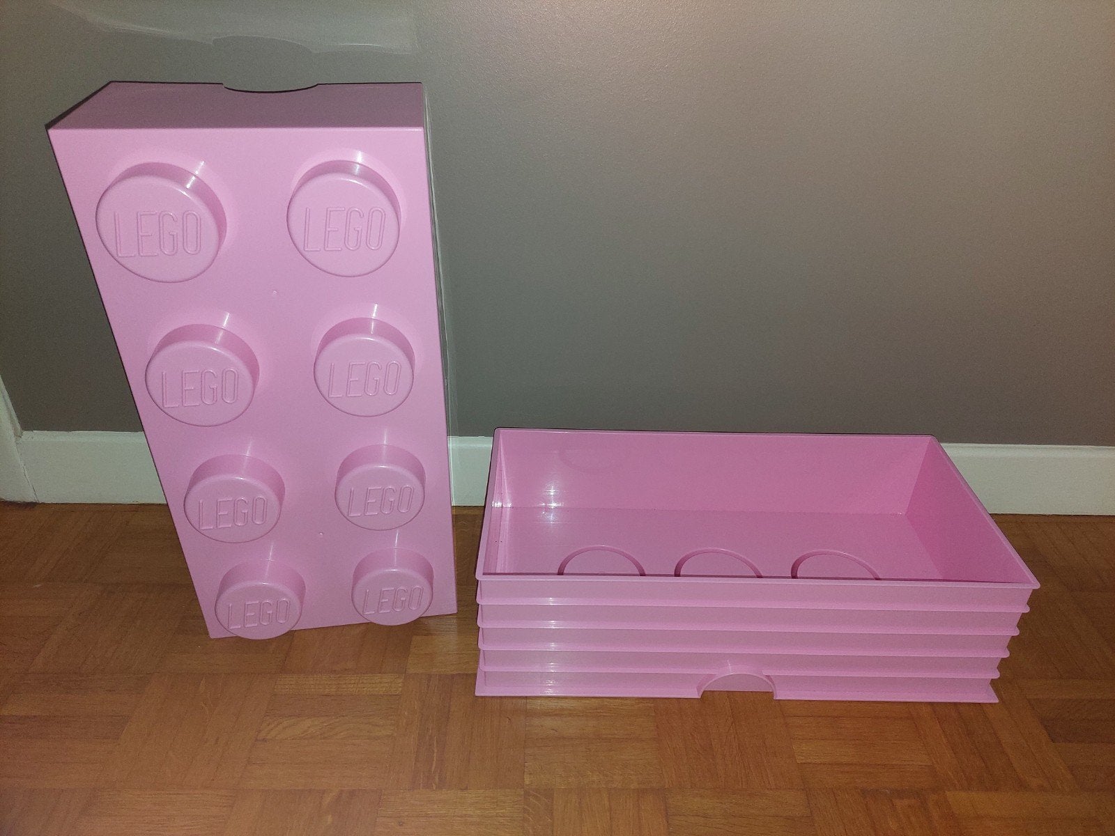 Lego Boîte rangement rose format brique 8 plots grand format, Enlèvement ou Envoi, Lego, Harry Potter, Utilisé