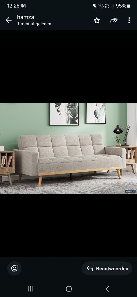 Zetelbed/sofa, Ophalen, 150 tot 200 cm, Driepersoons, Zo goed als nieuw
