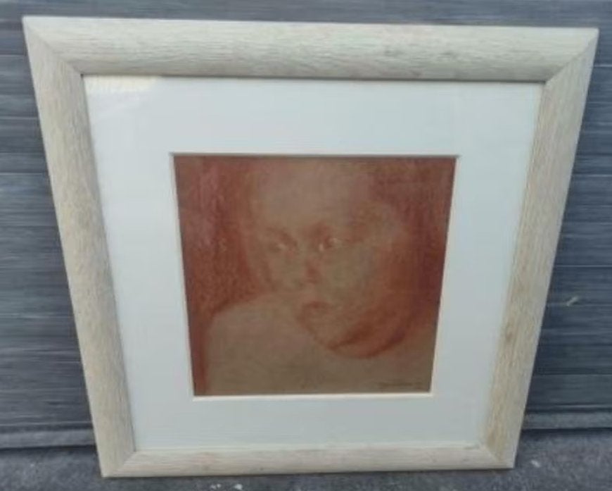dessin sanguine signe frans depooter 1922, Antiquités & Art, Enlèvement ou Envoi, Dessin