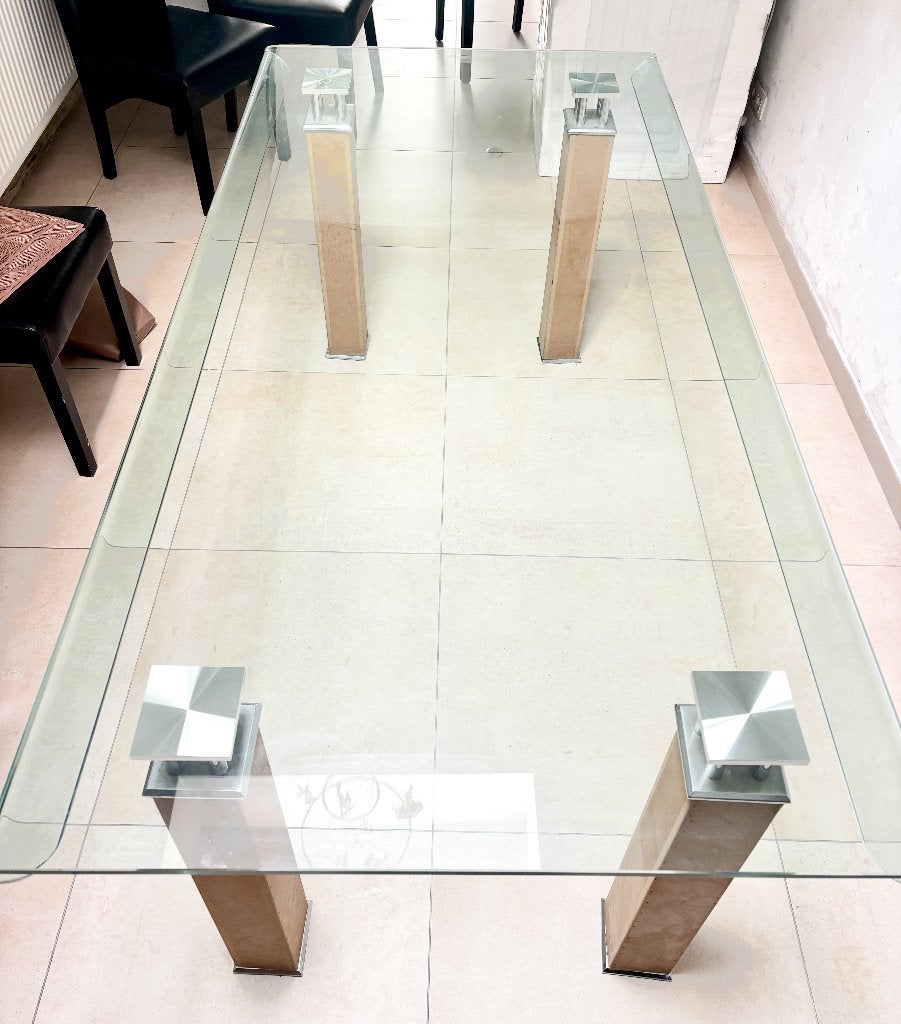 Glazen eettafel, Ophalen, Gebruikt, Verre, Overige houtsoorten