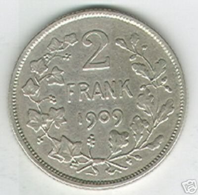 België: 2 frank 1909 VL = morin 197 in PRACHTIG, Verzenden, Zilver, Losse munt, Zilver