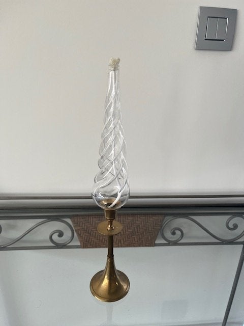 Koperen kandelaar / olielamp 17 cm, Enlèvement ou Envoi