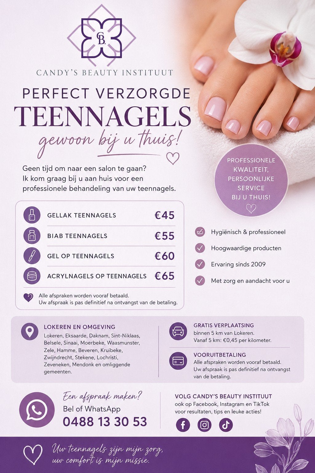 Perfect verzorgde teennagels, gewoon bij u thuis!, Enlèvement