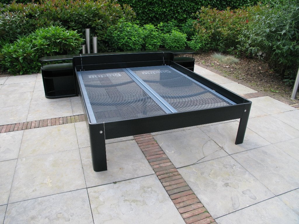 Auping Auronde 160x200 met achterwand , hoog model, Enlèvement, Utilisé, 200 cm, Bois