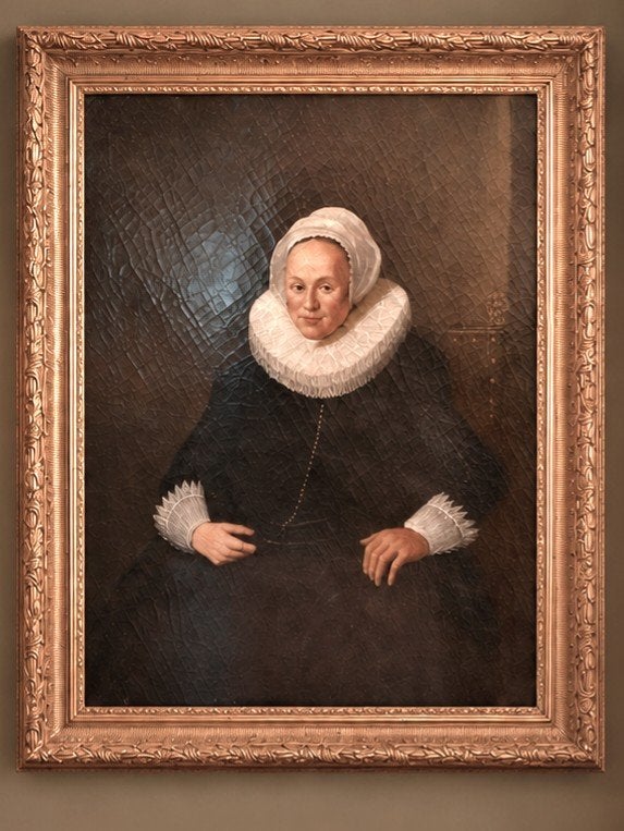 chique groot portret schilderij, Antiek en Kunst, Ophalen, Gesigneerd, Paneel