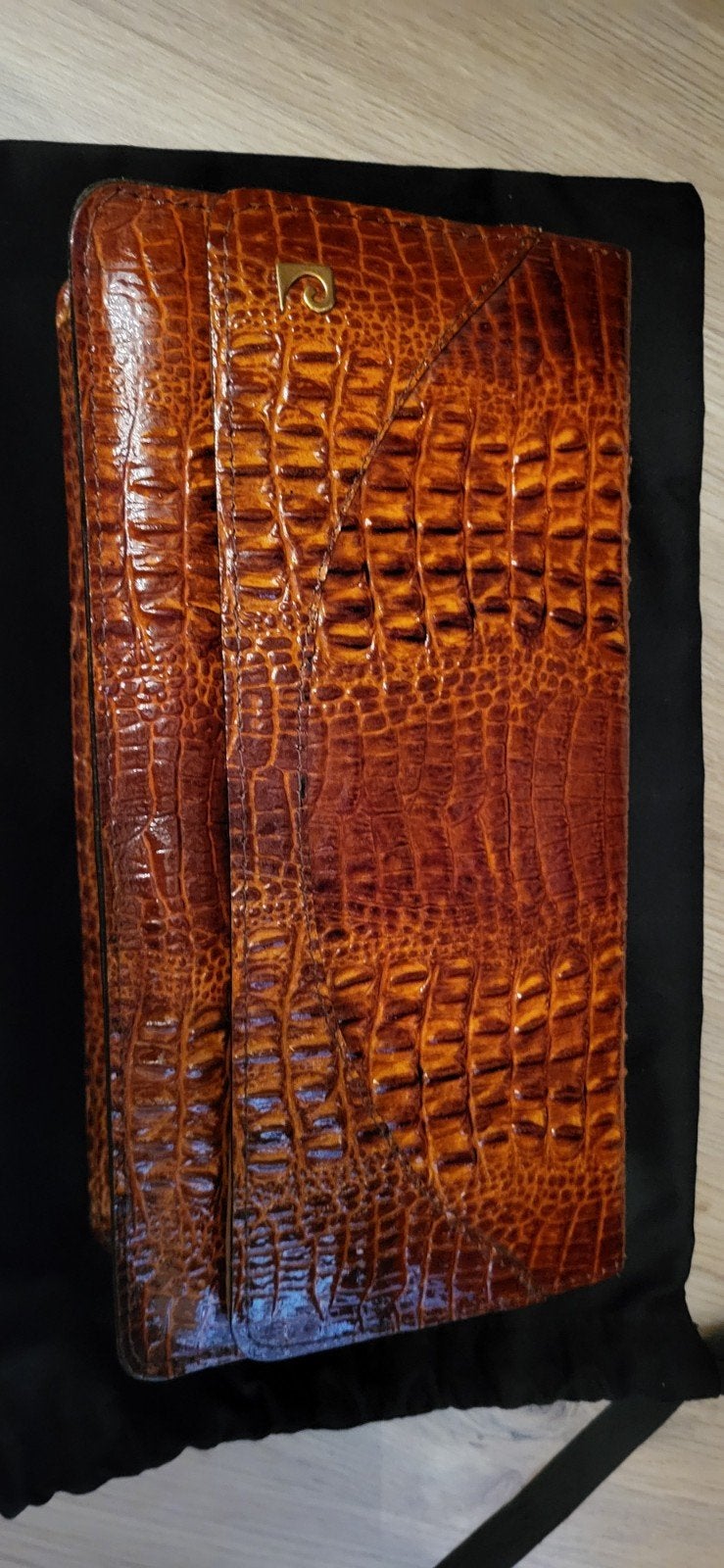 prachtige lederen handtas/ clutch, Enlèvement ou Envoi, Neuf, Brun, Sac à bandoulière