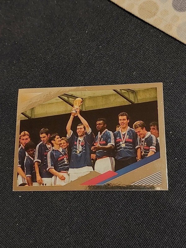 Panini / sticker / Frankrijk / Wereldkampioen 1998, Enlèvement ou Envoi, Neuf, Affiche, Image ou Autocollant