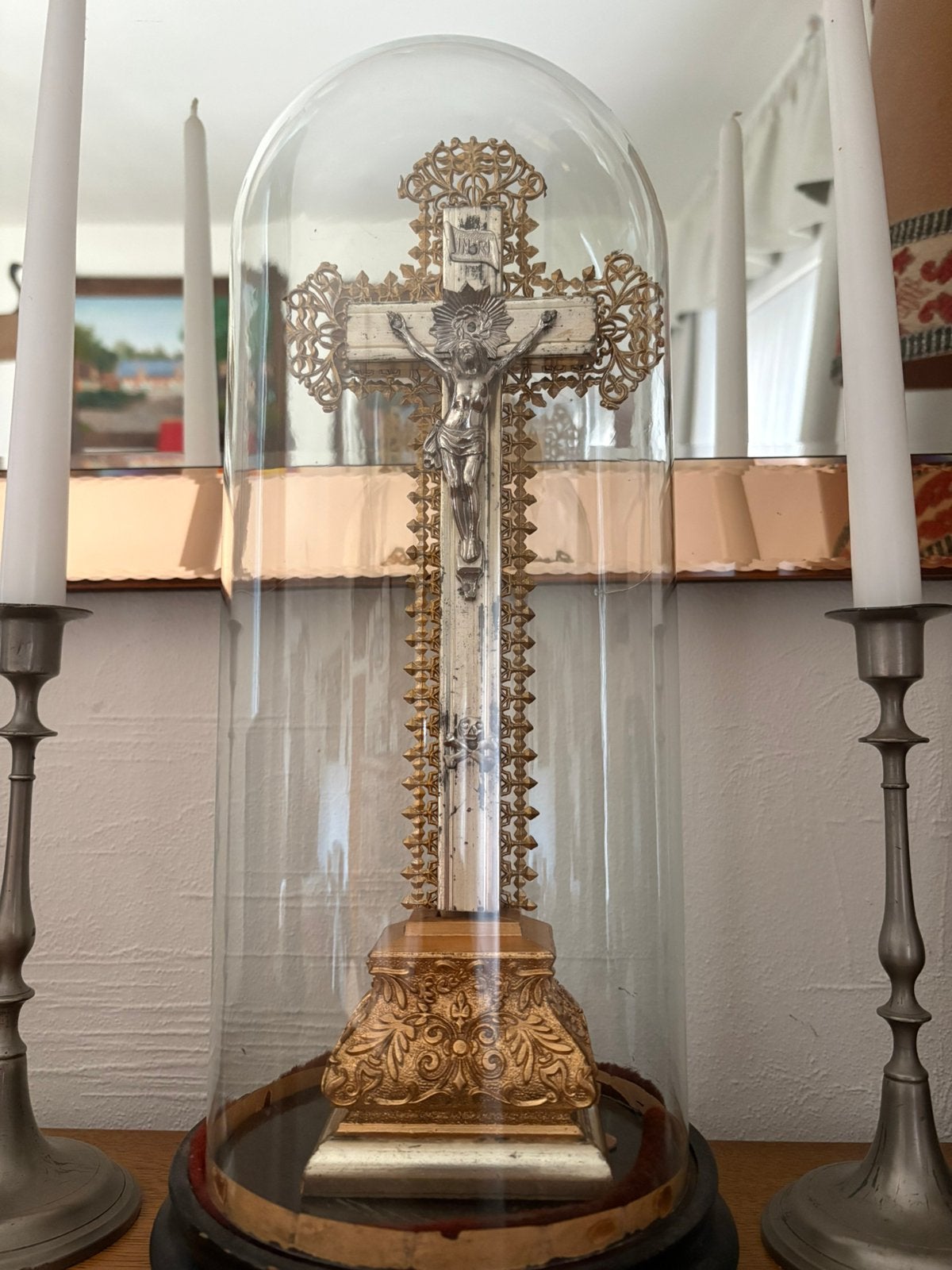 Kruis met stolp, Antiek en Kunst, Antiek | Religieuze voorwerpen, Ophalen