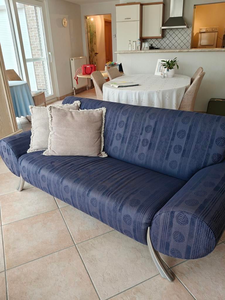 Comfortabele 3-zit zetel – donkerblauw, Ophalen, Stof