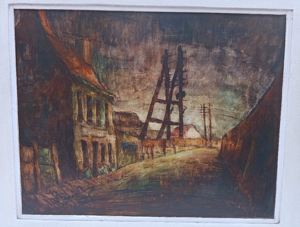 SCHILDERIJ LEON DIEPERINCK 1943, Antiek en Kunst, Paneel, Ophalen of Verzenden, Gedateerd, Olieverf
