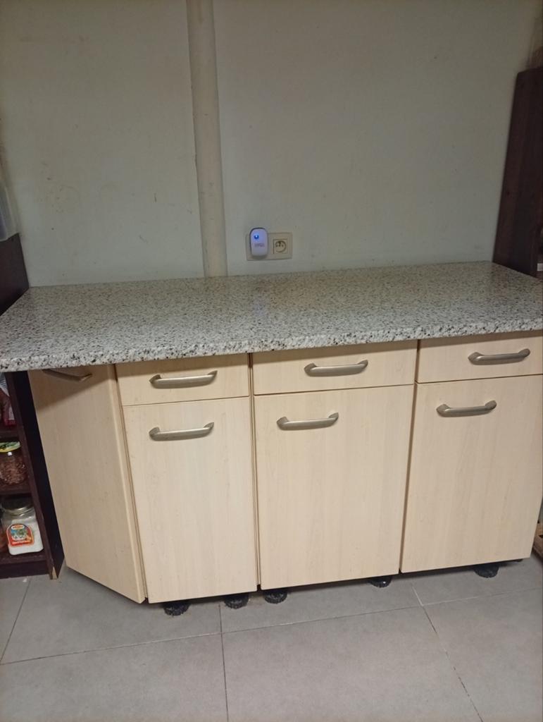 Stevige beneden kast keuken met marmeren  bovenblad_ 150 cm, Huis en Inrichting, Ophalen