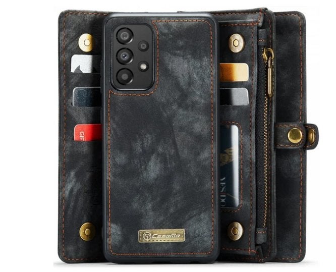 GSM Book cover zwart leder voor Samsung A53, Enlèvement ou Envoi, Comme neuf, Autres modèles, Housse ou Sac