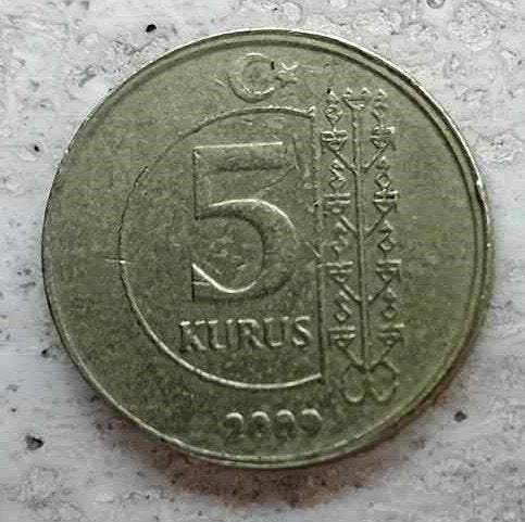 5 kurus (Turkije) 2009, Ophalen, Losse munt