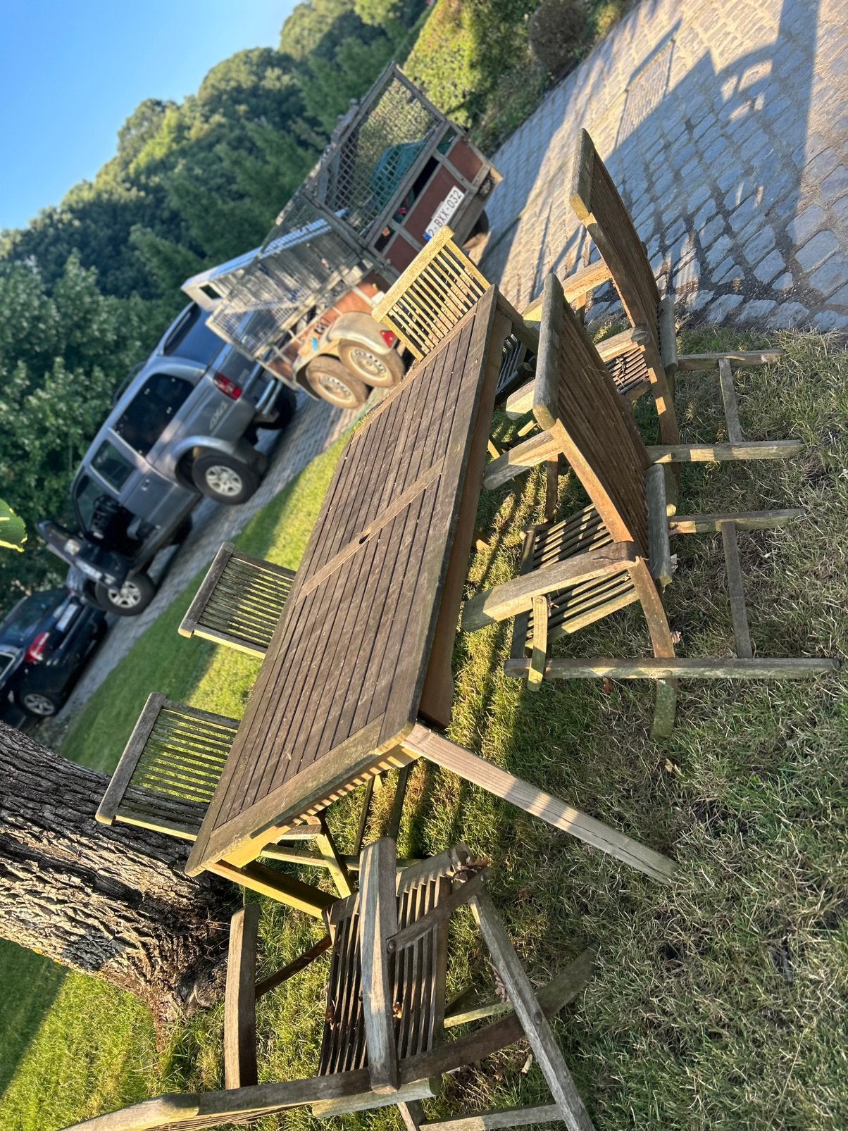 Tuinset met werk aan, Tuin en Terras, Tuinsets en Loungesets, Ophalen, Stoel, Tuinset