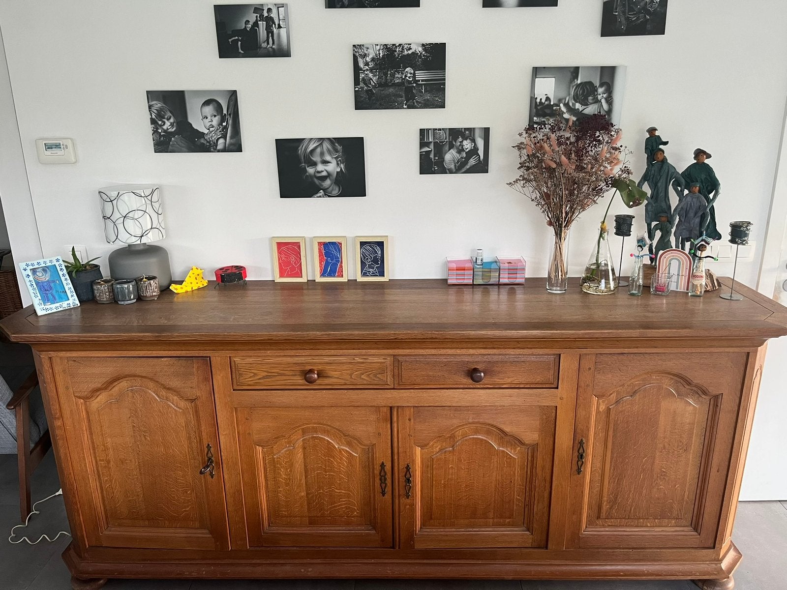 Eiken dressoir, Ophalen, Gebruikt, Eikenhout, Met lade(s)