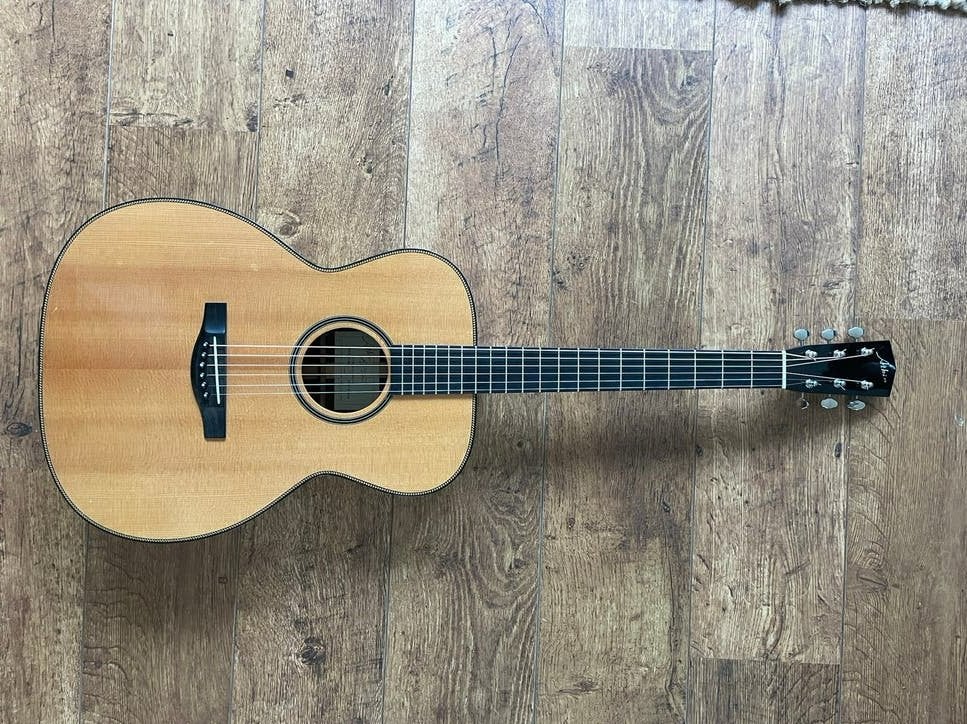 Atkin OM Herringbone, Enlèvement ou Envoi, Utilisé, Guitare Western ou Guitare Folk, Avec valise