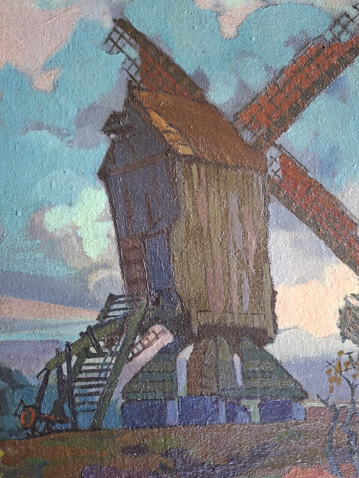 CALLEWAERT Charles-René "De molen" olie op doek, Enlèvement, Toile