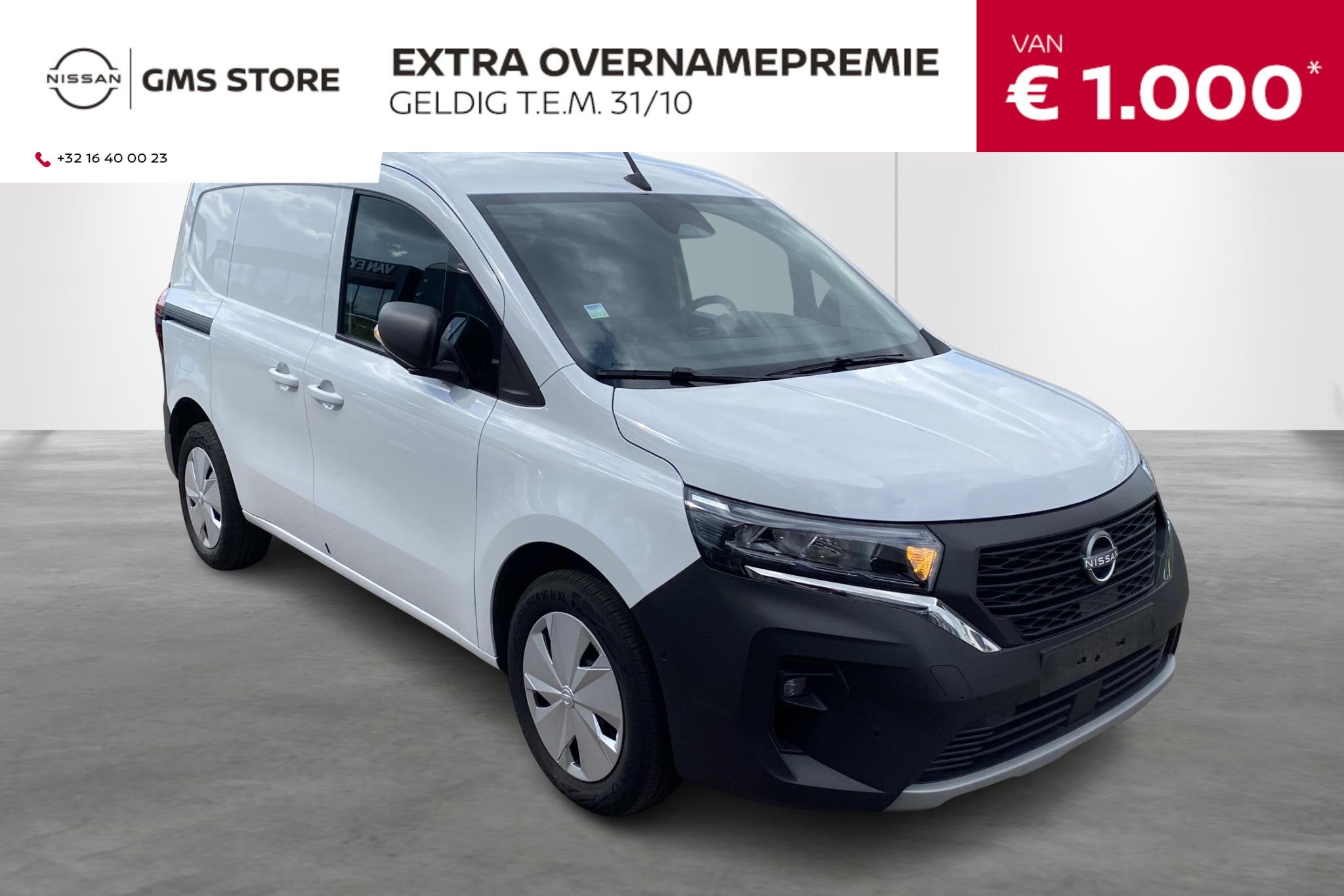 Nissan Townstar 130 MT-Gps-Cam-airo-Carplay-L1H1, Auto's, Voorwielaandrijving, Gebruikt, 4 cilinders, Wit