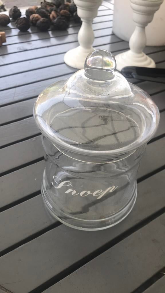 Glazen snoeppot stolp, Ophalen of Verzenden, Zo goed als nieuw