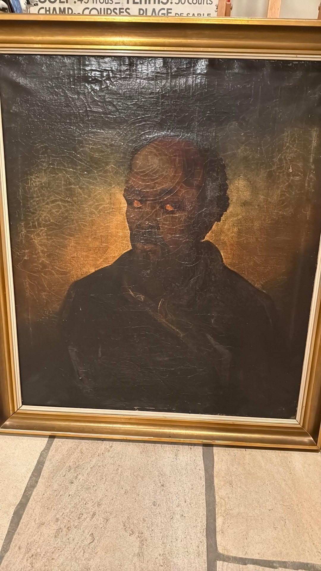Schilderij onbekende zwarte man, Antiek en Kunst, Ophalen