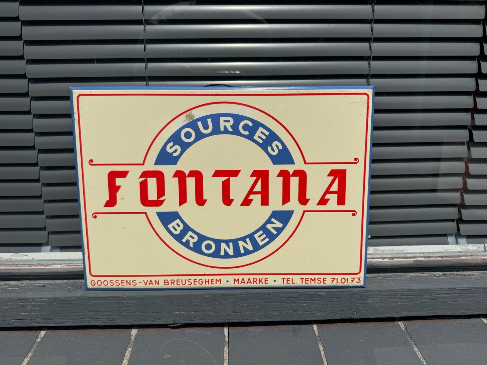 FONTANA Bronnen oud reclame bord, Verzamelen, Ophalen of Verzenden, Gebruikt, Reclamebord