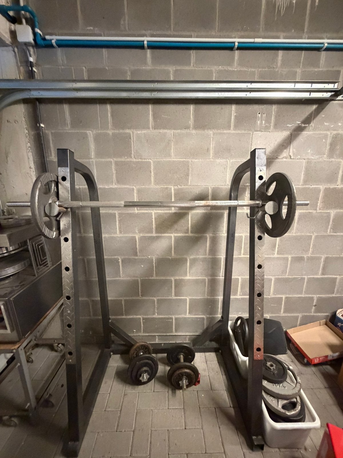 Squat rek + gewichten, Sport en Fitness, Ophalen, Gebruikt, Benen, Overige typen